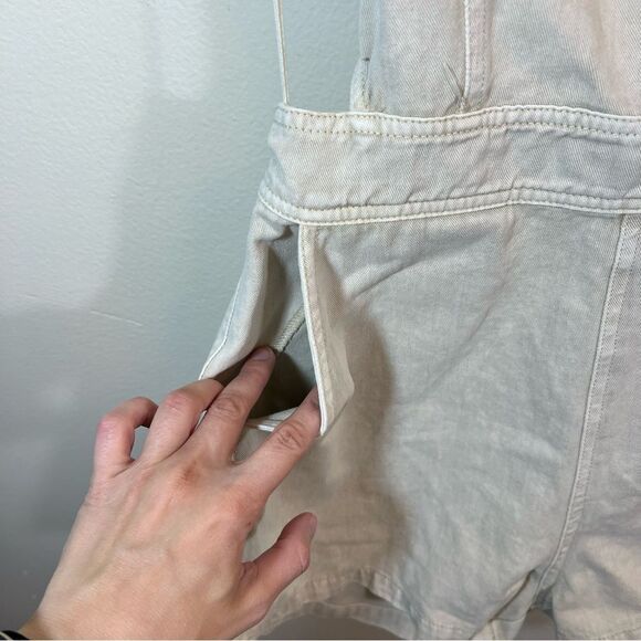 Mustard Seed Women’s Open Back Denim Romper Cream Small NWT - Picture 5 of 13